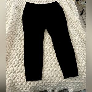 Faux suede straight leg pants